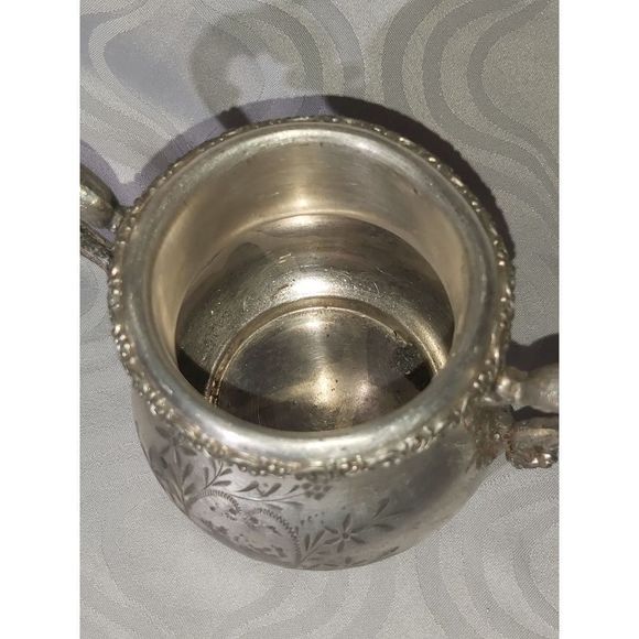 FORBES SILVER CO. Quadruple silver plated TEA POT & SUGAR BOWL WITH LIDS - Picture 7 of 16